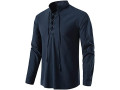 yaohuole-linen-shirt-men-long-sleeve-cotton-classic-lace-up-casual-shirt-scottish-ghillie-shirt-for-men-small-0