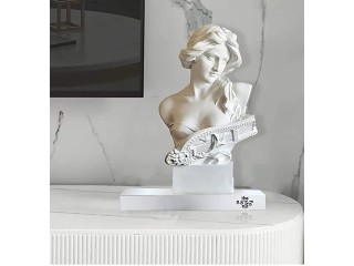 Musical Greek Goddess Statue White Sculpture