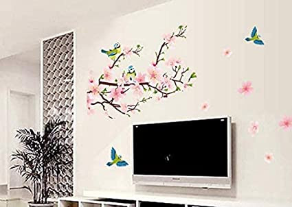 peach-blossom-bird-diy-wall-stickers-removable-for-kids-rooms-home-decor-big-0