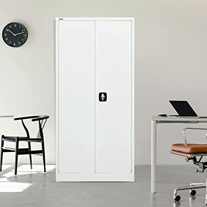 rigid-steel-office-cupboard-steel-filing-cupboardcabinet-with-shelves-storagflush-key-lock-white-big-0
