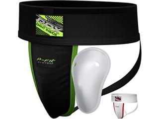 RDX Groin Protector Cup Men, Boxing Kickboxing MMA Muay Thai Sparring Groin Guard, Ventilated Adjustable,