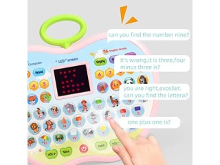 AMERTEER Kids Learning Pad Fun Kids Tablet Touch and Learn Tablet with LED Screen Games Early Child Development Toy for Number
