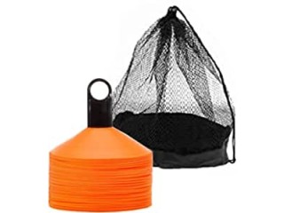 Jaffiust 50 pieces Set - Agile Football cone with carrying case and bracket