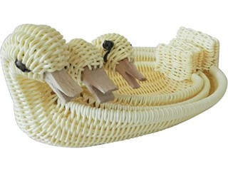 CVHOMEDECO. Duck Shape Imitation Rattan Bread Basket Fruit Display Basket