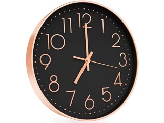 12" Wall Clock, Silent and Large Wall Clocks for Living Room, Office, Home, Kitchen