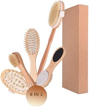stufy-body-brush-set-exfoliating-long-handle-clean-bath-accessories-bamboo-natural-skin-care-bath-brush-set-reliable-material-big-2