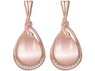 YELLOW CHIMES High Grade Austrian Crystal 18k Rose Gold Plated Designer Earrings for Girls and Women