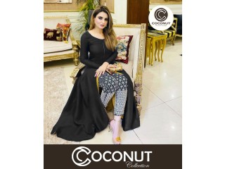 Zari Embroidered Trouser with Bottom Cut Long Maxi 2PCs