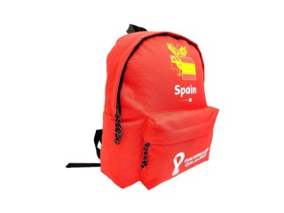 A sports backpack with the Qatar 2022 World Cup logo
