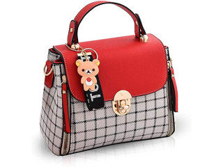 NICOLE&DORIS Handbags for Women Lovely Flap Handbag for Girls top-Handles Lattice Shoulder Bags