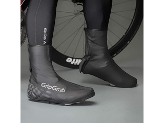 GripGrab Ride Waterproof Windproof Road Bike MTB Cycling Overshoes Adjustable Bicycle Rain Shoe Covers Black Neon Yellow