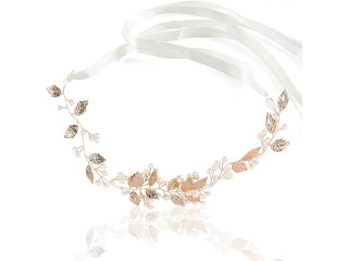 Bridal Hair Vine Vintage Headbands Pearl Leaf Beads