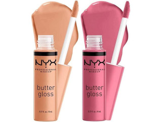 NYX Professional Makeup Fortune Cookie & Angel Food Cake Lip Gloss with Shiny Finish and Non-Sticky Formula Twin Pack