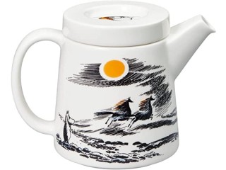 Arabia True to its Origins Collection 1059571 Teapot with Moomin Motif Ceramic Black / White 700 ml