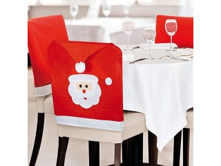 EBuyGB Santa Face Hat Chair Back Covers Christmas Tableware Decorations (6), X 20, Felt, Red, 31.19 x 750 x 8.79 cm