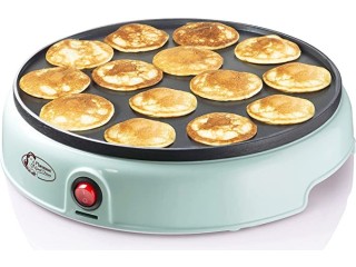 Bestron Poffertjes Maker Retro Design Mini Pancake Machine with Non-Stick Coating, Sweet Dreams, 800 W, Mint