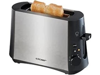 Cloer 3890 Single Toaster, Mini Toaster for 1 Toast Slice, 600 W, Defrosting Function", Crumb Drawer, Rewing Device