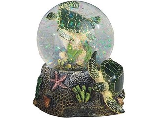 StealStreet 3.75 Inch Marine Life Snow Globe with Sea Turtle Statue Figurine Collectible, 3.75", Green