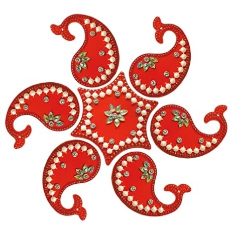 red-dolphin-design-acrylic-rangoli-for-home-office-diwali-indian-festivals-decoration-traditional-studded-with-faux-stones-floor-decorations-10-inch-big-0