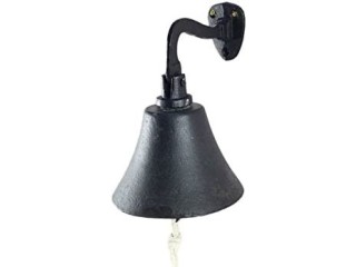 Rustic Black Cast Iron Hanging Ship's Bell 6 Inch - Captains Bell - Rustic Wall Art