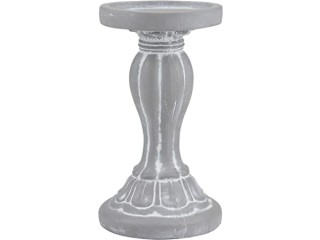Briarwood Decorative Molded Cement Pillar Candle Holder, Elegant Decor Accents for Wedding Decorations, Parties, or Everyday Home Decor