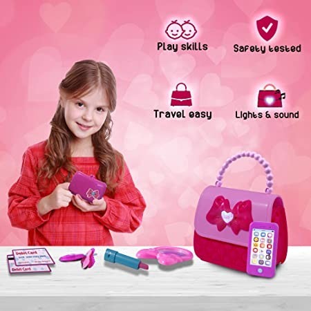playkidz-princess-my-first-8-pieces-kids-purse-pretend-play-toy-set-with-cool-girl-accessories-includes-phone-and-bag-with-lights-and-sound-big-2