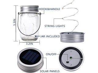 Solpex Solar Mason Jar Lights 30 LEDs
