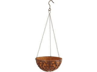 Esschert Design Hanging Basket Cast Iron with Coconut Insert Size S Diameter Approx. 27 cm