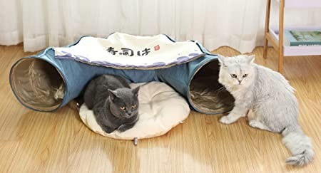 pandawant-cat-play-tunnel-cat-bed-for-indoor-cats-with-removable-central-mat-big-3