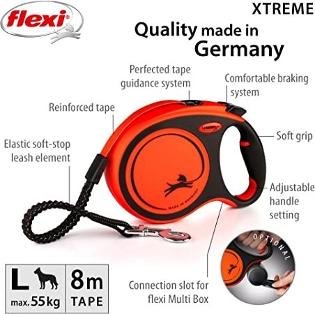 flexi-xtreme-tape-orange-black-large-8m-retractable-dog-leash-big-0