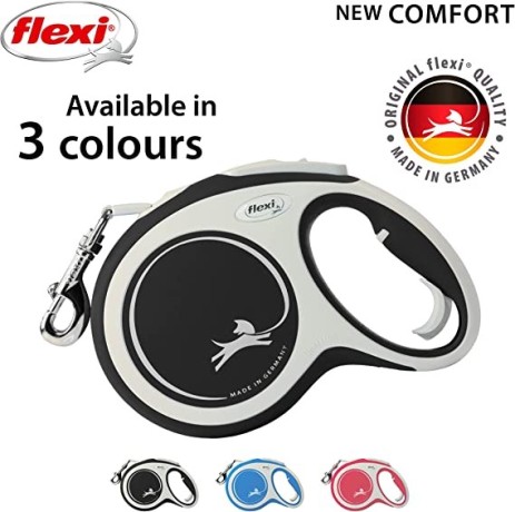 flexi-new-comfort-tape-grey-black-large-8m-retractable-dog-leashlead-for-dogs-up-to-50kgs110lbs-big-0