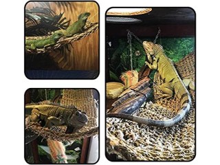 Lizard Hammock, Pet Straw Mat, Reptile Habitat Lizard Mat with Suction Cups, Simulate Crawling Environment Outdoor