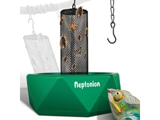 NEPTONION Hookable Chameleon Feeding Bowl, Beetle bar with Column for Prey to Climb and Move