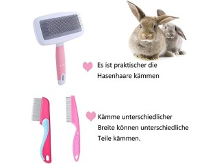 Rabbit Grooming Brush, Small Pet Hair Brush Kit Rabbit Brush, Massage Brush Bunny Nail Clippers Small Pet Grooming Brush Kit for Cats