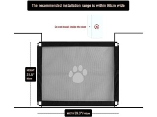 Namsan Dog Gate Pet Safety Guard Magic Gate for Dogs Easy Install& Lockable Dog Stair Barrier 100 X 80 CM Fence for Stairway Doorway Indoor