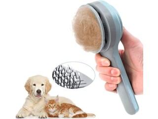Cat Grooming Brush, Big Button Self Cleaning Slicker Brushes for Dogs Cats Pet