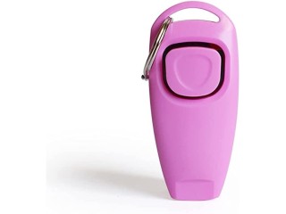 Professional Dog Whistle Clicker Training for Pets with Hand Strap Trainer with Key Chain Training Tool for Dogs Accessories for Pets Pink