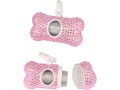 soleebee-bling-crystal-bone-shaped-pet-waste-bag-dispenser-with-1-roll-waste-bags-pink-small-0