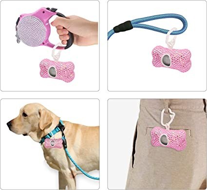 soleebee-bling-crystal-bone-shaped-pet-waste-bag-dispenser-with-1-roll-waste-bags-pink-big-1