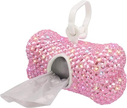 soleebee-bling-crystal-bone-shaped-pet-waste-bag-dispenser-with-1-roll-waste-bags-pink-big-2