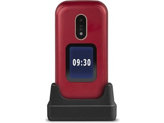 Doro 6060 GSM Mobile Phone in Elegant flip Design (3 MP Camera, 2.8 inch (7.11 cm) Display, GPS, Bluetooth) red/White