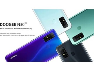 DOOGEE N30 Mobile Phone (4GB + 128GB), Android 10, 6.55 Inch HD+ Perforated Screen, Dual SIM + Dedicated SD Card
