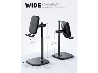 Cell Phone Stand, Lamicall Phone Holder - Height Angle Adjustable Mobile Phone Stand for Desk, Office, Compatible with iPhone 13,