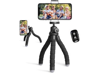 UBeesize Phone Tripod, Portable and Flexible Tripod with Wireless Remote and Clip