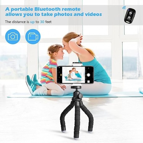 ubeesize-phone-tripod-portable-and-flexible-tripod-with-wireless-remote-and-clip-big-2