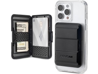 Pelican Magnetic Wallet & Card Holder - Heavy Duty Snap-on MagSafe Wallet - Detachable Hard Shell