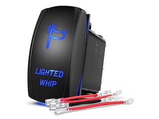 Nilight 90007B Lighted Whip Rocker Switch LED Light Bar 5Pin Laser On/Off LED