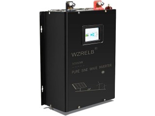 WZRELB 3000W Split Phase Pure Sine Wave Inverter,48V DC Input to 120V 240V AC, 4 AC Outlets