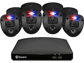 Swann Black Enforcer Home Security Camera System 8 Channel 4 Cameras DVR CCTV