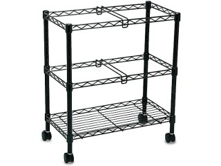 Safco Products Two-Tier Rolling Letter/Legal File Cart 5278BL, Black Powder Coat Finish